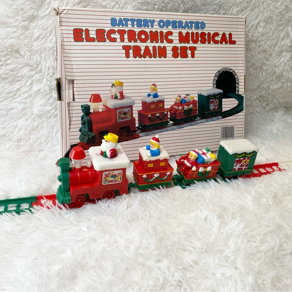 Vintage Christmas Battery Operated Electronic Musical Train Set